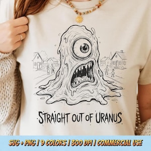 Direkt från Uranus PNG SVG - Rolig Alien Monster Citat Sarkastisk Humor Retro Vintage Meme Grafik Sublimering SciFi Design T-shirt Design