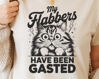 My Flabbers Have Been Gasted PNG - Funny Cat PNG, Shocked Cartoon Sublimation, Flabbergasted Meme Clipart, Retro DTF, Cat T-Shirt Design Pod