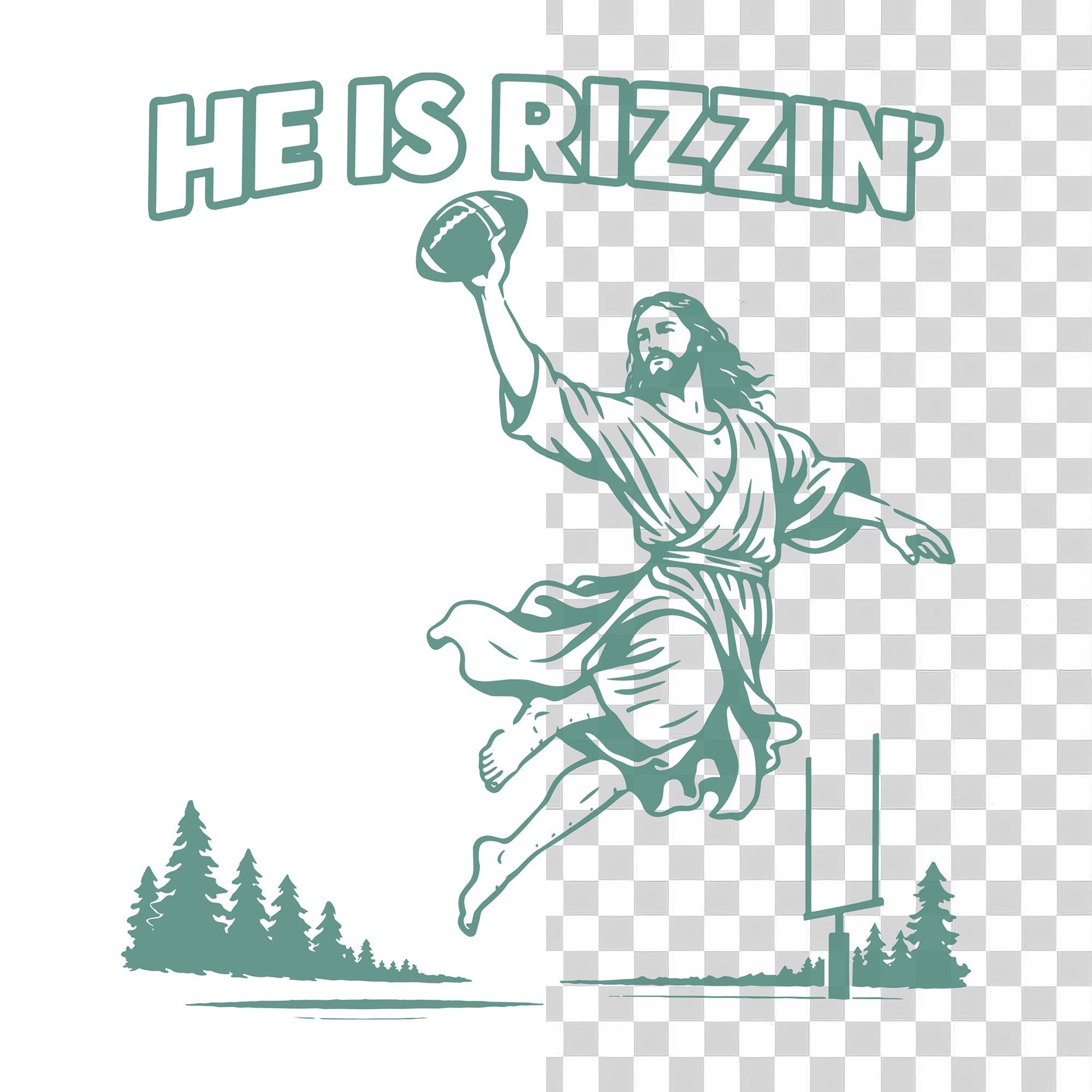 He is Rizzin' PNG SVG - Funny Jesus Football Catch Meme Faith Humor ...