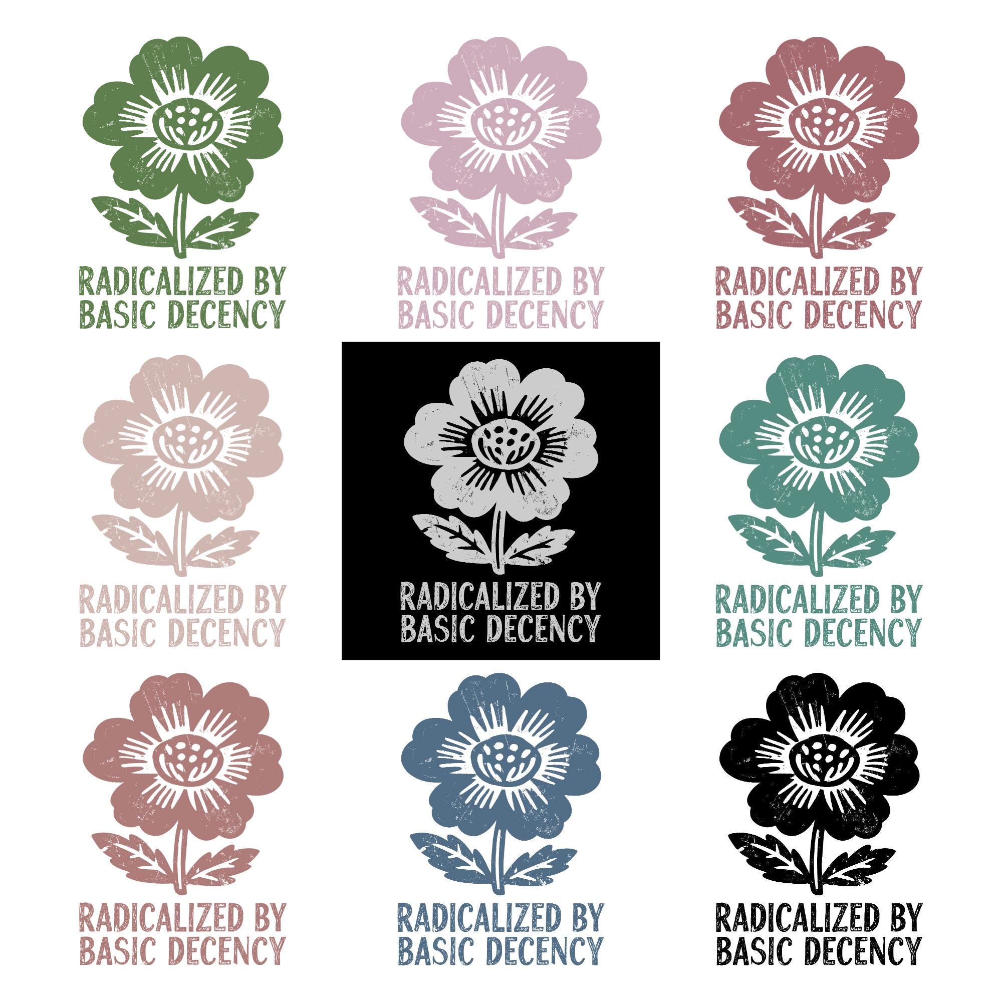 Radicalized by Basic Decency PNG SVG - Retro Flower Graphic Aesthetic ...