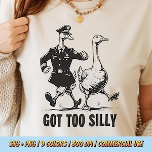 バカバカしすぎるTシャツデザイン PNG SVG - 面白いガチョウ警官追跡引用句ヴィンテージ動物ユーモアデジタルグラフィックシャツ昇華美レトロ