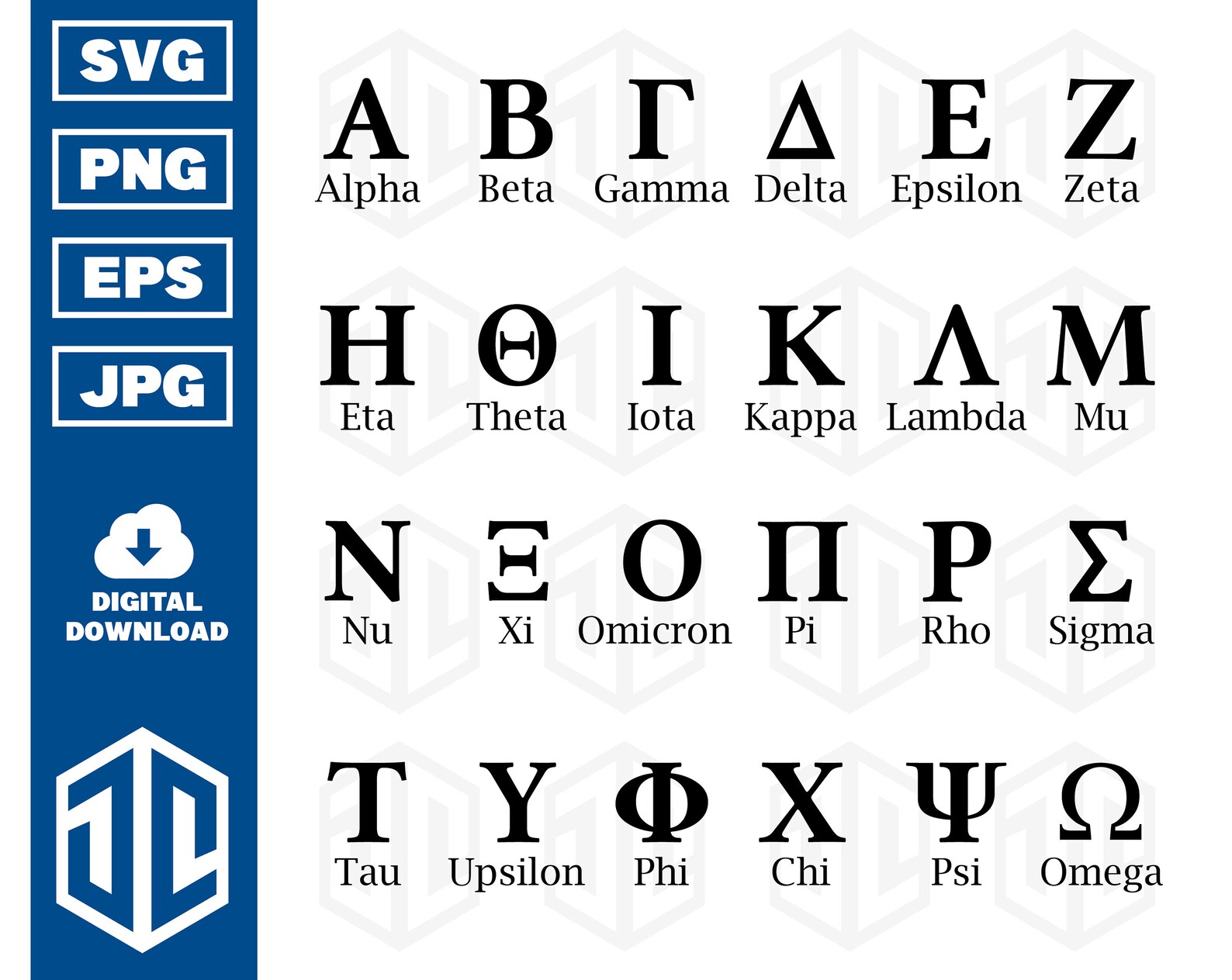 Greek Letter Symbols Alphabet Clipart SVG/EPS/PNG File - Etsy