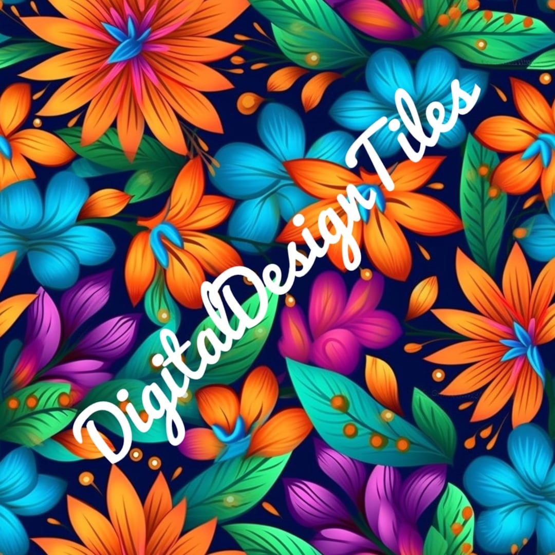 Solid Color Flower Design Colorful Seamless Flower Design - Etsy