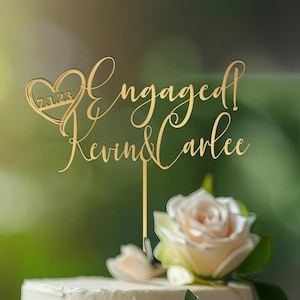 We&#39;re Engaged Cake Topper, Rustic Engagement Cake Toppers, Bridal Shower Cake Topper, Cake Topper Engagement Party