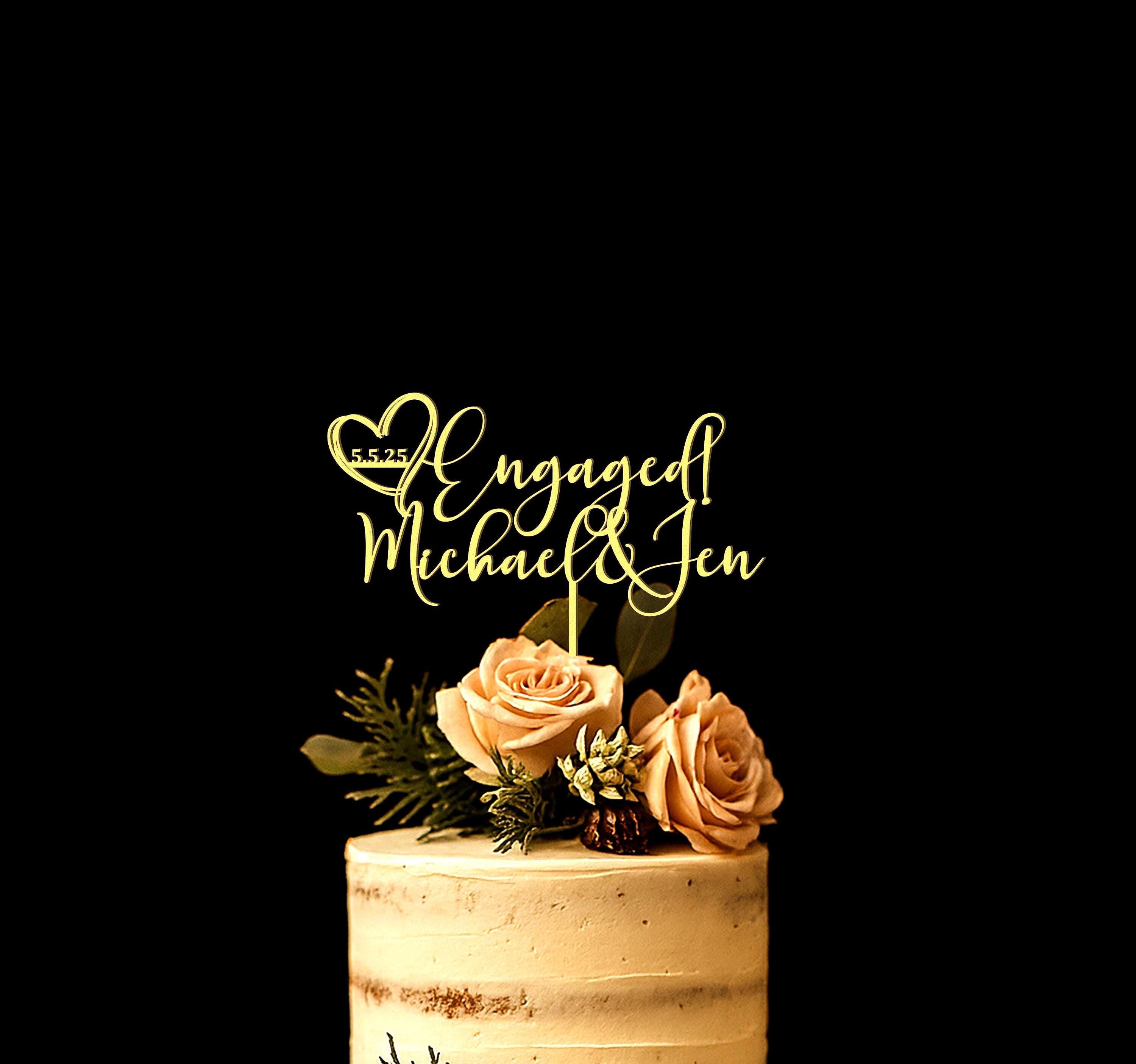 Engagement Cake Topper - Etsy, image size:3000x2811