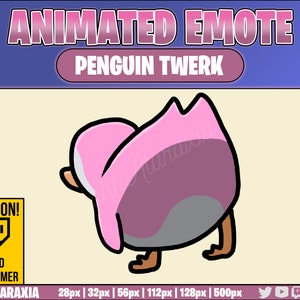 Animated Emote/Alert - PINK Penguin Twerk - Instant Download - Ready to Use!