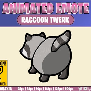 Animated Emote/Alert - GRAY Raccoon Twerk - Instant Download - Ready to Use!
