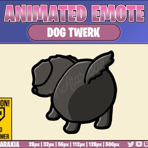 Animated Emote/Alert - BLACK Retriever Dog Twerk - Instant Download - Ready to Use!