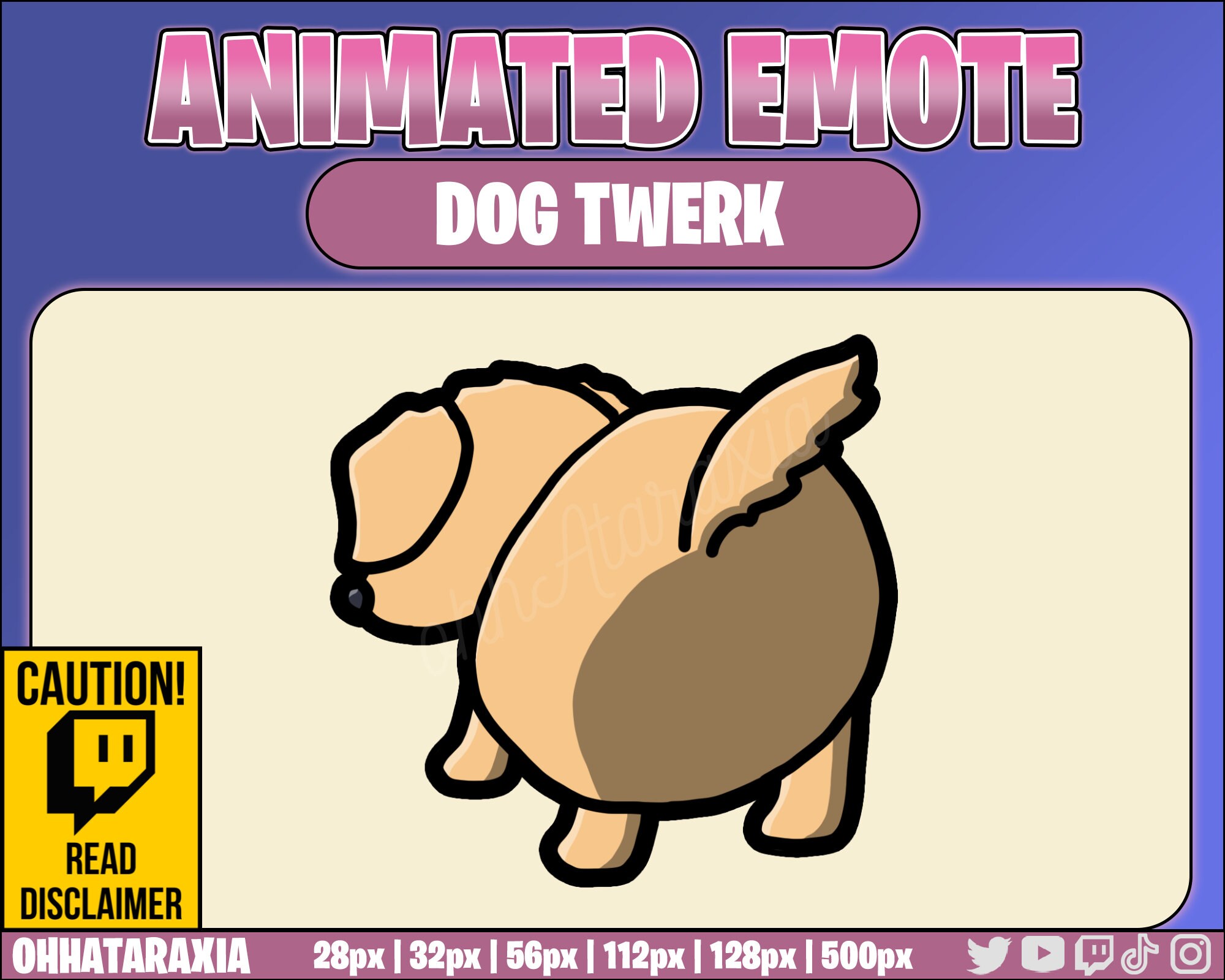 Animated Emote/Alert - GOLDEN Retriever Dog Twerk - Instant Download - Ready to Use!
