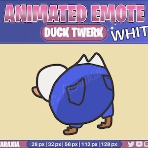 Animated Emote - WHITE Duck Twerk w Pants / Chick Thicc / Goose Booty - Twitch, Youtube, Discord | Instant Download - Ready to Use!
