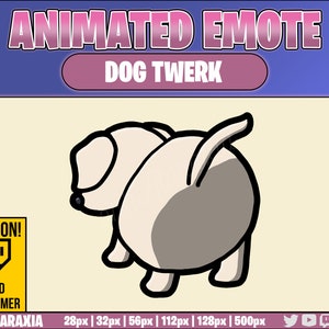 Animated Emote/Alert - WHITE Dog Twerk - Instant Download - Ready to Use!