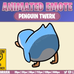 Animated Emote/Alert - BLUE Penguin Twerk - Instant Download - Ready to Use!