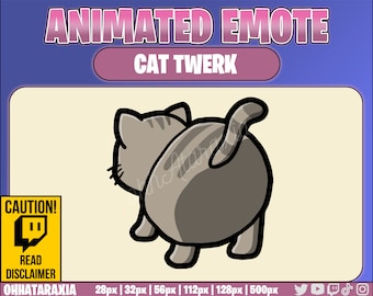 Animated Emote/Alert - GRAY TABBY Cat Twerk - Instant Download - Ready to Use!