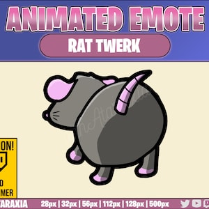 Animated Emote - GRAY Rat/Mouse Twerk - Instant Download - Ready to Use!