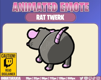 Animated Emote - GRAY Rat/Mouse Twerk - Instant Download - Ready to Use!