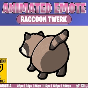 Animated Emote/Alert - BROWN Raccoon Twerk - Instant Download - Ready to Use!