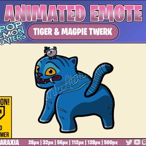 Animated Emote/Alert - Tiger and Magpie Twerk - Instant Download - Ready to Use!