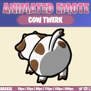 Animowana emotka/alert - BRĄZOWA Krowa Twerk - Natychmiastowe pobranie - Gotowa do użycia!