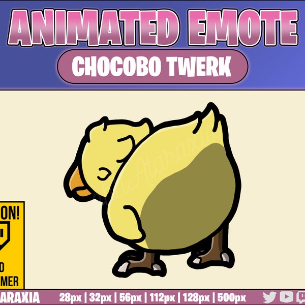 Animated Emote/Alert - Chocobo Twerk - Instant Download - Ready to Use!