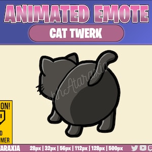 Animated Emote/Alert - BLACK/GRAY Cat Twerk - Instant Download - Ready to Use!