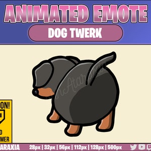Animated Emote/Alert - BLACK & BROWN Dog Twerk - Instant Download - Ready to Use!
