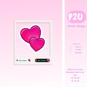PINK HEART Twitch Channel Emote Badge Channel Points Reward