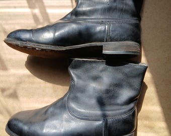 Sowjetische Offiziersstiefel aus Leder, individuell gefertigt. Vintage-Militärstiefel für Herren. Ländliche Schuhe. Motorradstiefel.