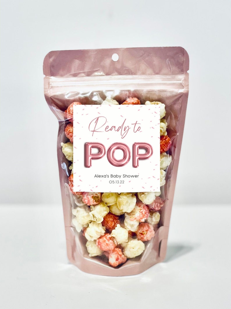 Baby Shower Ready to Pop Popcorn Treat Bags Baby Shower Favors Etsy