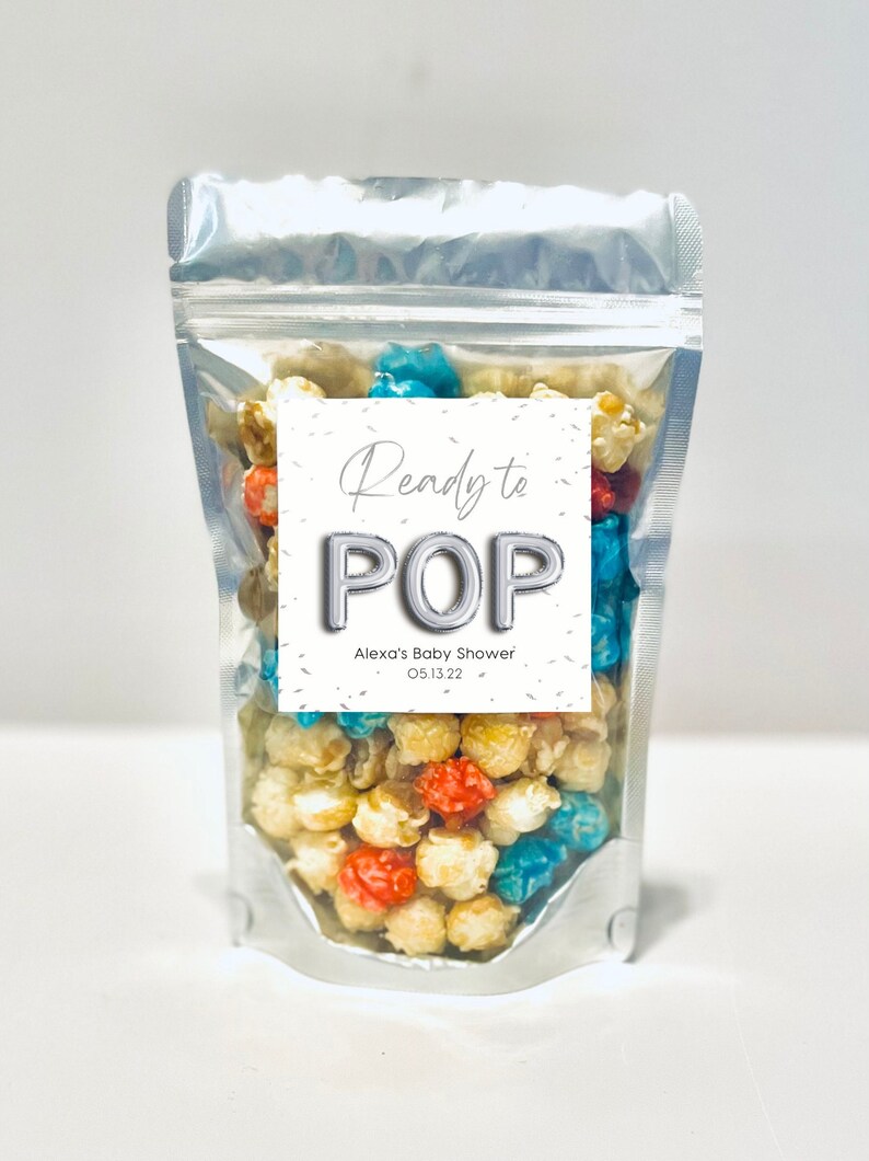 Baby Shower Ready to Pop Popcorn Treat Bags Baby Shower Favors Etsy