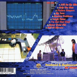 May include: CD cover for "Morse Code Breaker" by Ed Stadium. The cover features a blue background with a waveform display, a control room scene, and a photo of the band. The tracklist is also visible.