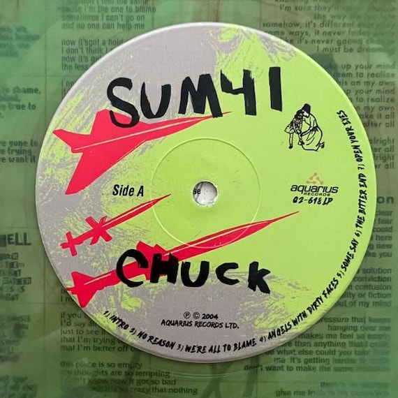 Sum 41 / Chuck LP レコード 2004年US盤 シュリンク付き SUM 41 - Chuck (florescent Clear Green Vinyl 160g) - Vinyl - Etsy