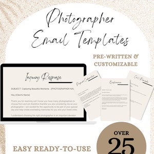 Hochzeitsfotograf Pre-Written Email Templates BUNDLE| Fotografie Arbeitsablauf | Anfragereihenfolge | Terminvereinbarung | Rechnungsserie