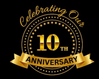 DIY Gold  Anniversary Logo, Premade Business Logo Design, Celebrating Business Anniversary, Editable Canva Template