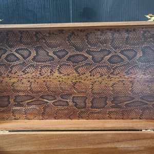 COLT Wood Display Case with removeable foam Python skin pattern inside 17x9x4 in FREE SHIPPING image 2