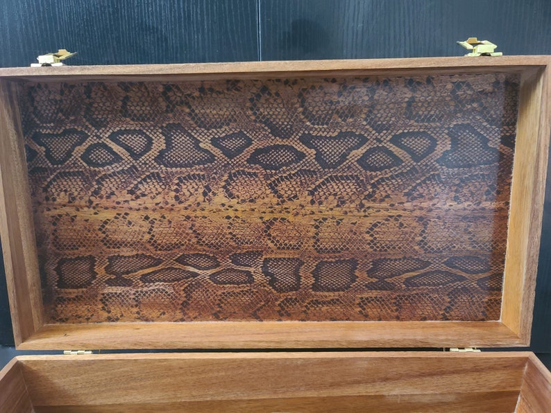 COLT Wood Display Case with removeable foam Python skin pattern inside 17x9x4 in FREE SHIPPING image 2