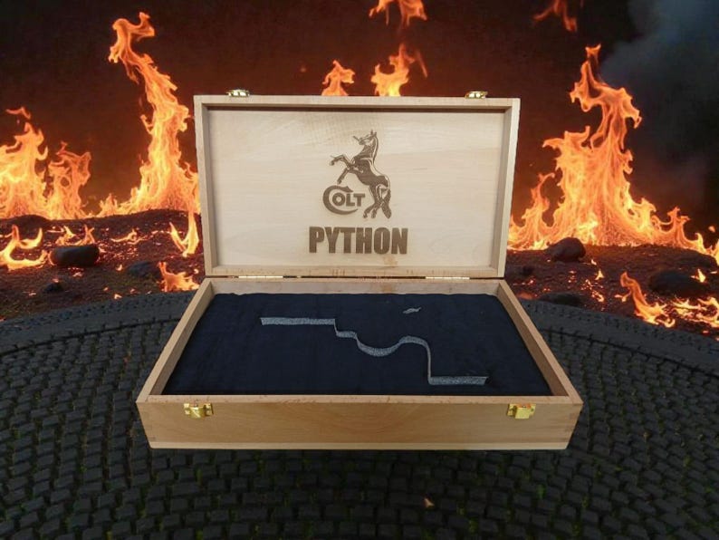 Colt Python Logo/text Beach Wood Colt Display Box – Custom Mold for Colt Python 6