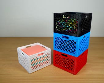 3D Printed Mini Crate: Desk Organizer, Office Storage