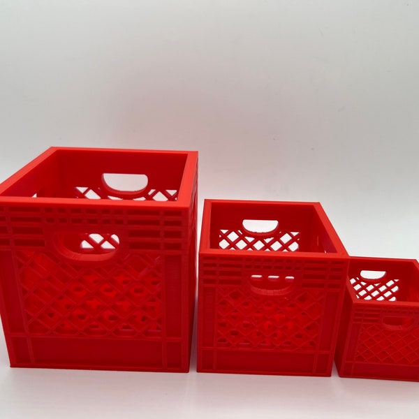 3D Printed Mini Crate/ Mini Brands/ Storage/ Organizer/ Desk Storage/ Office/ Office Gift/ Miniature Milk Crate