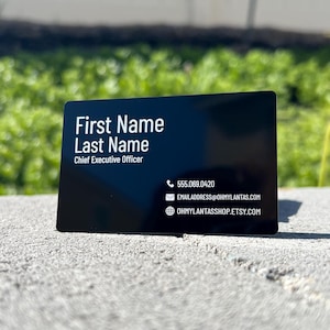 Premium metalen visitekaartjes | Lasergegraveerd | Enkel- of dubbelzijdig 0,4 mm