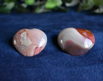 Polychrome Jasper / Desert Jasper Heart Palm Stones