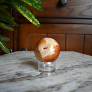 Carnelian Sphere with Druzy