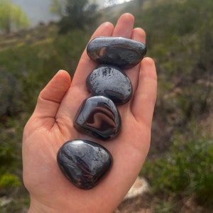 Hematite Tumbled Grounding Stone: Root Chakra Healing