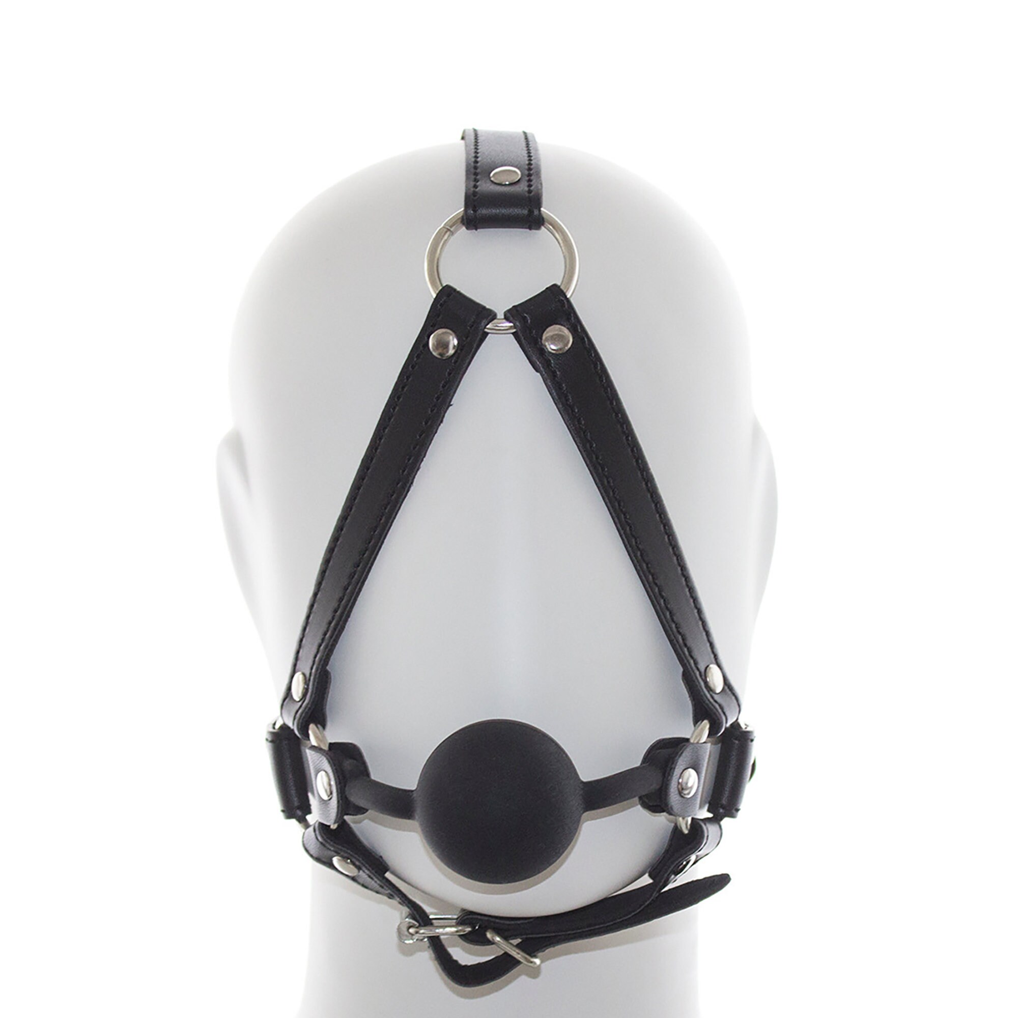 BDSM SM Bondage Mouth Gag Ball Gag With Head Strap and Black Rubber Ball or  Red Silicone Ball / Gold Rivets / Lockable Roller Buckle -  Denmark