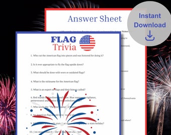 Juego de trivia sobre la bandera de EE. UU.: Actividad del 4 de julio (Descarga en PDF)