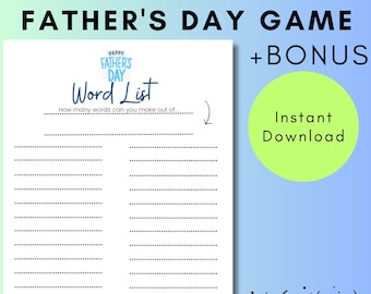 Juego de palabras del Día del Padre: Actividad familiar divertida e imprimible (Descarga PDF)