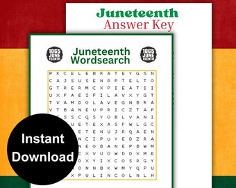 JUNETEENTH GAME Juneteenth Wordsearch Game Printable Game Juneteenth Party Game Juneteenth Activity Juneteenth Quiz Black History Trivia fun