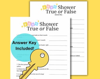 Juego de baby shower de Verdadero o Falso: Actividad de género neutro (PDF imprimible)