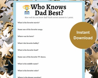 Juego del Día del Padre: ¿Quién conoce mejor a papá? (PDF para imprimir)