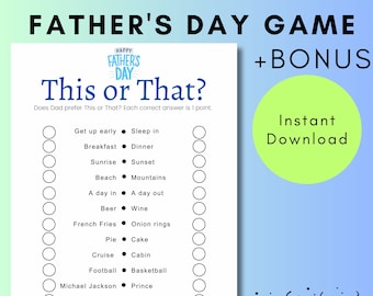 Juego del Día del Padre: Diversión en familia (PDF imprimible)