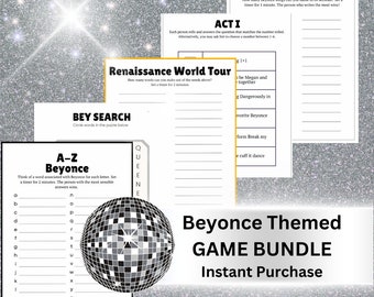 Paquete de juegos para fiestas renacentistas de Beyoncé (imprimible)
